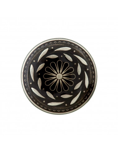 Bouton métal/polyester, à pied, 20mm, noir