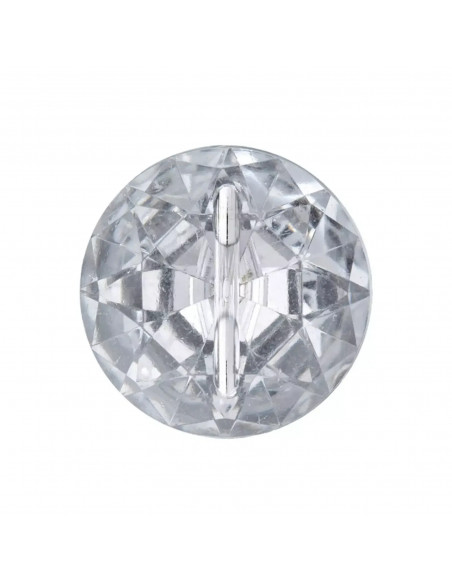 Bouton imitation cristal, à pied, 11mm, blanc