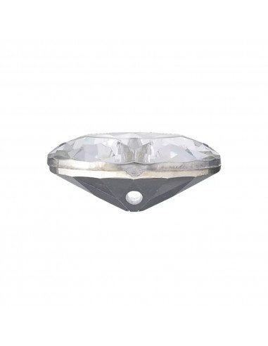 Bouton imitation cristal, à pied, 18mm, blanc