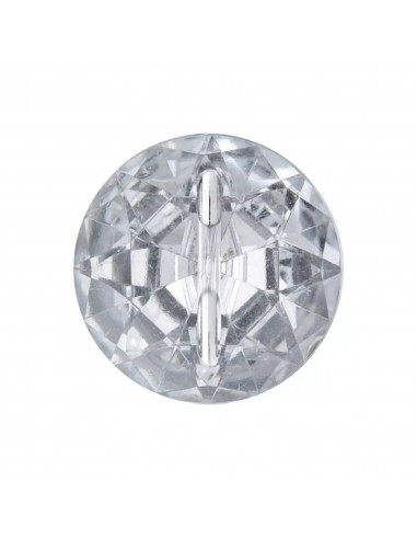 Bouton imitation cristal, à pied, 18mm, blanc