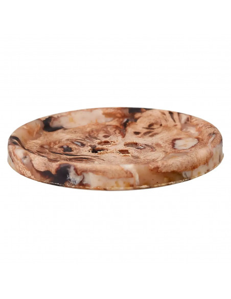 Bouton polyester, 4 trous, 20mm marron