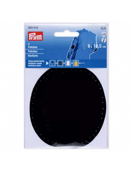 Renforts imitation daim, thermocollant, 8 x 10,5 cm, noir