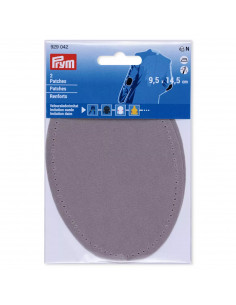 Renforts imitation daim, thermocollant, 9,5 x 14,5 cm, gris clair