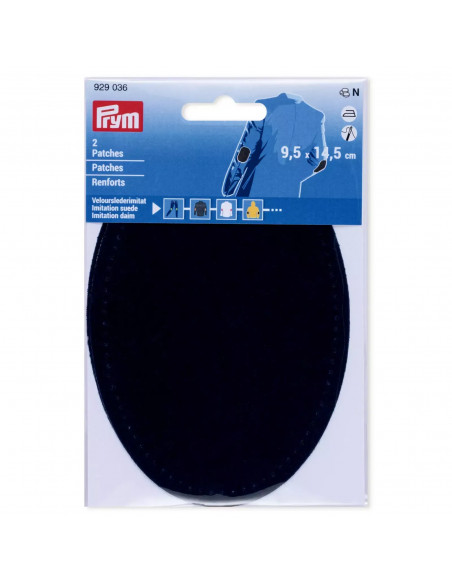 Renforts imitation daim, thermocollant, 9,5 x 14,5 cm, bleu marine