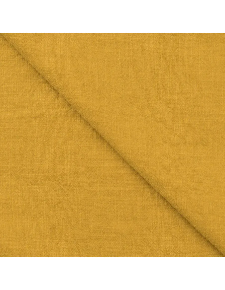 Lin lavé, jaune moutarde
