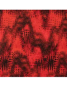 Tissu, Satin Viscose Zigzag, Rouge, Laize 150 cm, 100% Viscose 170g/m²