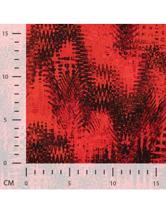 Satin viscose imprimé, zigzag, rouge 2