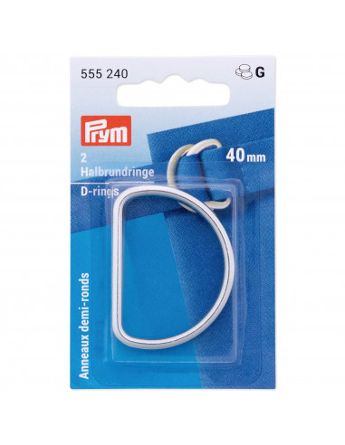 Anneaux demi ronds, 40mm, argent