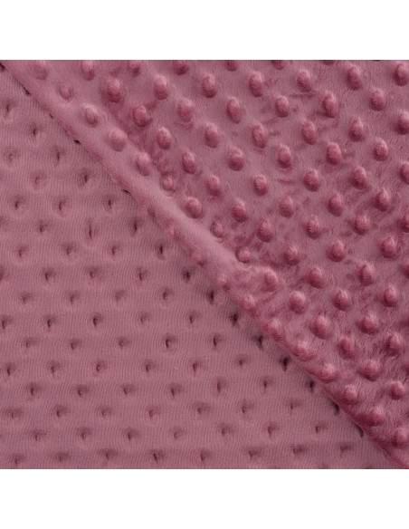 Tissu, Polaire Minky Pois Reliefs, Vieux Rose, Laize 150 cm, 100% Polyester