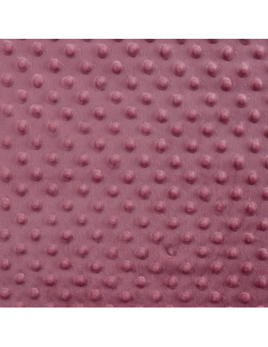 Tissu, Polaire Minky Pois Reliefs, Vieux Rose, Laize 150 cm, 100% Polyester