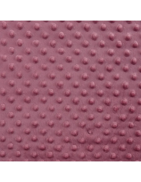 Tissu, Polaire Minky Pois Reliefs, Vieux Rose, Laize 150 cm, 100% Polyester