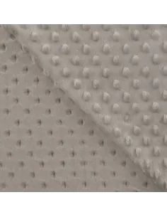 Tissu, Polaire Minky Pois Reliefs, Gris, Laize 150 cm, 100% Polyester 255g/m² 2