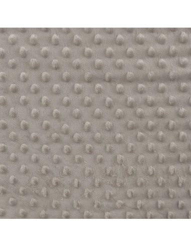 Tissu, Polaire Minky Pois Reliefs, Gris, Laize 150 cm, 100% Polyester 255g/m²