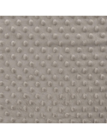 Tissu, Polaire Minky Pois Reliefs, Gris, Laize 150 cm, 100% Polyester 255g/m²