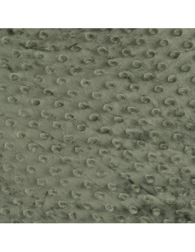 Tissu, Polaire Minky Pois Reliefs, Vert Kaki, Laize 150 cm, 100% Polyester 255g/m²