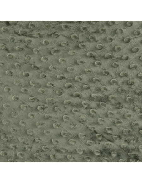 Tissu, Polaire Minky Pois Reliefs, Vert Kaki, Laize 150 cm, 100% Polyester 255g/m²