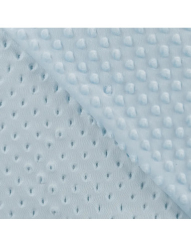 Tissu, Polaire Minky à Pois en Relief, Bleu Ciel, Laize 150 cm, 100% Polyester 250g/m²
