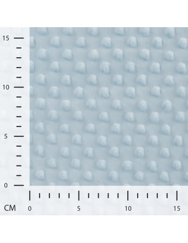 Tissu, Polaire Minky à Pois en Relief, Bleu Ciel, Laize 150 cm, 100% Polyester 250g/m²