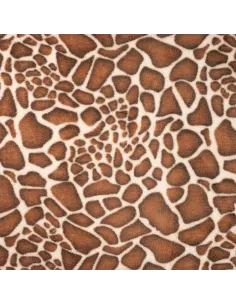 Tissu, Polaire Doudou Imprimé Girafe, Marron, Rouille & Crème, Laize 150 cm, 100% Polyester 260g/m²