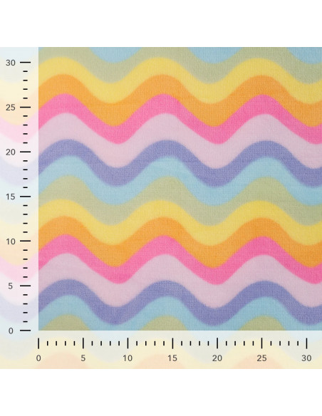 Tissu, Polaire Doudou Zigzag, Multicolores, Laize 150 cm, 100% Polyester 260g/m²