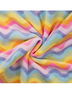 Tissu, Polaire Doudou Zigzag, Multicolores, Laize 150 cm, 100% Polyester 260g/m² 2