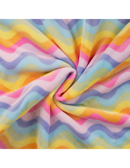 Tissu, Polaire Doudou Zigzag, Multicolores, Laize 150 cm, 100% Polyester 260g/m²
