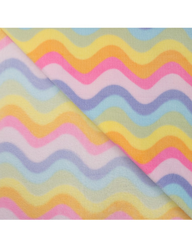 Tissu, Polaire Doudou Zigzag, Multicolores, Laize 150 cm, 100% Polyester 260g/m²