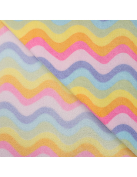 Tissu, Polaire Doudou Zigzag, Multicolores, Laize 150 cm, 100% Polyester 260g/m²