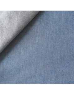 Jean brut, raide, bleu moyen