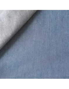 Tissu, Denim Brut Uni, Bleu Moyen, Laize 145 cm, 100% Coton Oeko-Tex 320g/m²