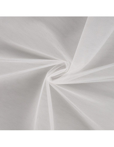 Tissu, Tulle Souple "Voile de Mariée", Blanc Pur, Laize 150 cm, Polyamide 10g/m²