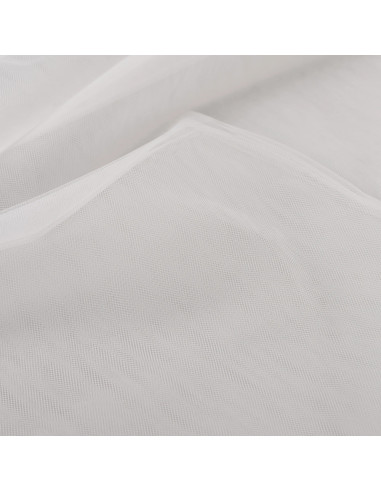 Tissu, Tulle Souple "Voile de Mariée", Blanc Pur, Laize 150 cm, Polyamide 10g/m²