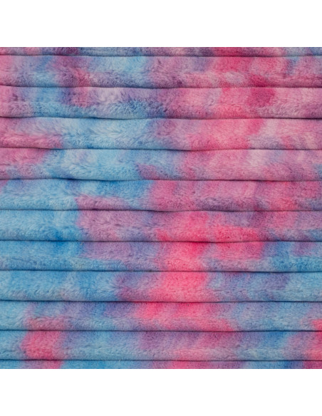 Tissu, Fourrure Doudou Tie & Dye, Bleu Mauve, Laize 145 cm, 100% Polyester 330g/m²