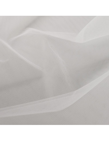 Tissu, Tulle Rigide Uni, Blanc Pur, Laize 145 cm, Polyamide 18g/m²