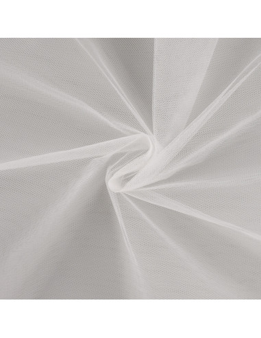 Tissu, Tulle Rigide Uni, Blanc Pur, Laize 145 cm, Polyamide 18g/m²