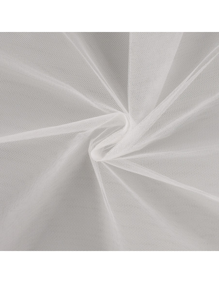 Tissu, Tulle Rigide Uni, Blanc Pur, Laize 145 cm, Polyamide 18g/m²