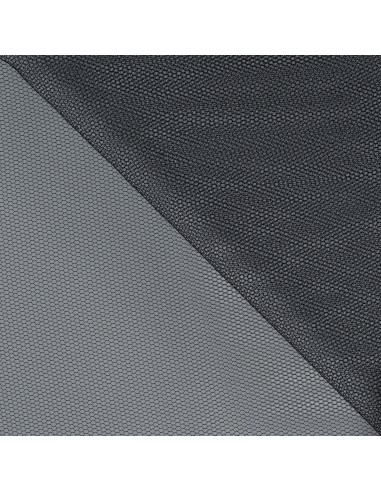 Tissu, Tulle Rigide Uni, Noir Profond, Laize 145 cm, Polyamide 18g/m²