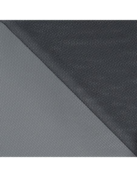 Tissu, Tulle Rigide Uni, Noir Profond, Laize 145 cm, Polyamide 18g/m²