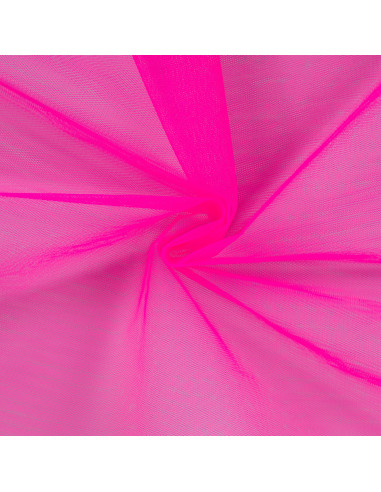 Tissu, Tulle Rigide Uni, Rose Fuchsia Intense, Laize 145 cm, Polyamide 18g/m²