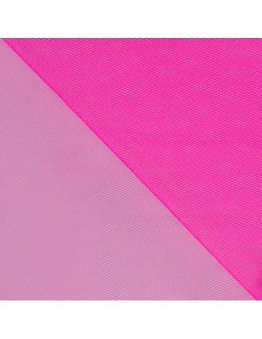 Tissu, Tulle Rigide Uni, Rose Fuchsia Intense, Laize 145 cm, Polyamide 18g/m²