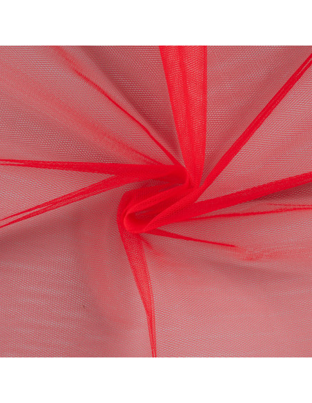 Tissu, Tulle Rigide Uni, Rouge Classique, Laize 145 cm, Polyamide 18g/m²
