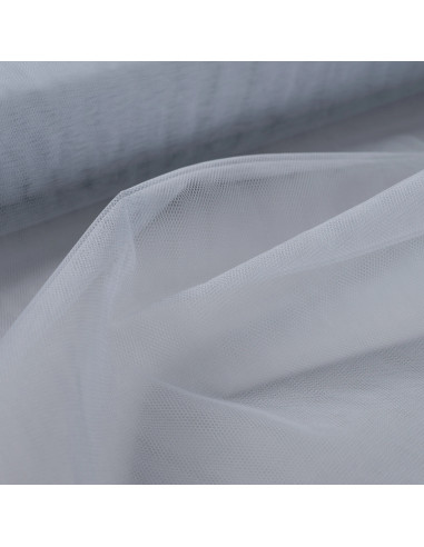 Tissu, Tulle Rigide Uni, Gris Moyen, Laize 145 cm, Polyamide 18g/m²