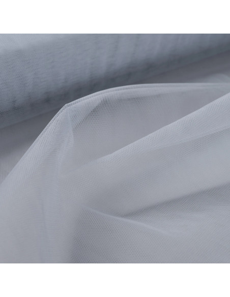 Tissu, Tulle Rigide Uni, Gris Moyen, Laize 145 cm, Polyamide 18g/m²
