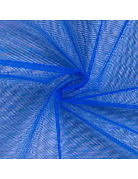 Tissu, Tulle Rigide Uni, Bleu Roi Intense, Laize 150 cm, Polyester/Polyamide 18g/m²