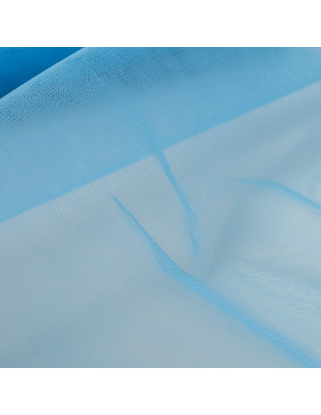 Tissu, Tulle Rigide Uni, Bleu Lagune Lumineux, Laize 145 cm, Polyamide 18g/m²