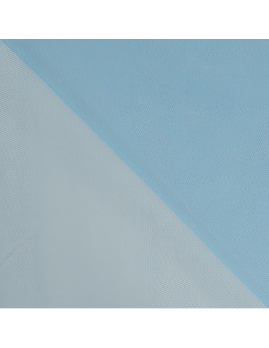 Tissu, Tulle Rigide Uni, Bleu Lagune Lumineux, Laize 145 cm, Polyamide 18g/m²