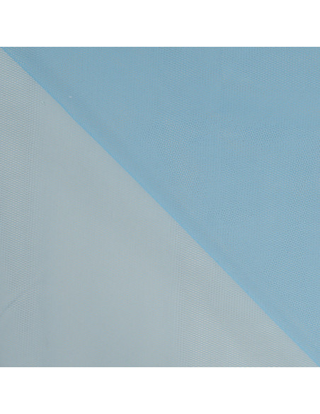 Tissu, Tulle Rigide Uni, Bleu Lagune Lumineux, Laize 145 cm, Polyamide 18g/m²