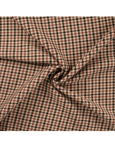 Jacquard carreaux double face, beige/brun