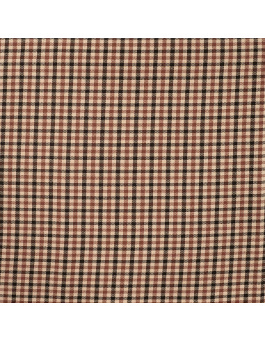 Tissu, Jacquard Carreaux Double Face, Beige et Brun, Laize 140 cm, Polyester, Rayonne et Élasthanne 350g/m²