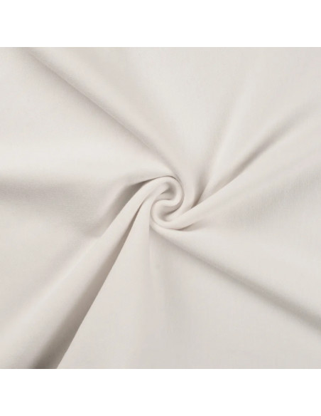 Tissu, Bord-côte tubulaire, Blanc, Laize 70 cm, Coton/Élasthanne